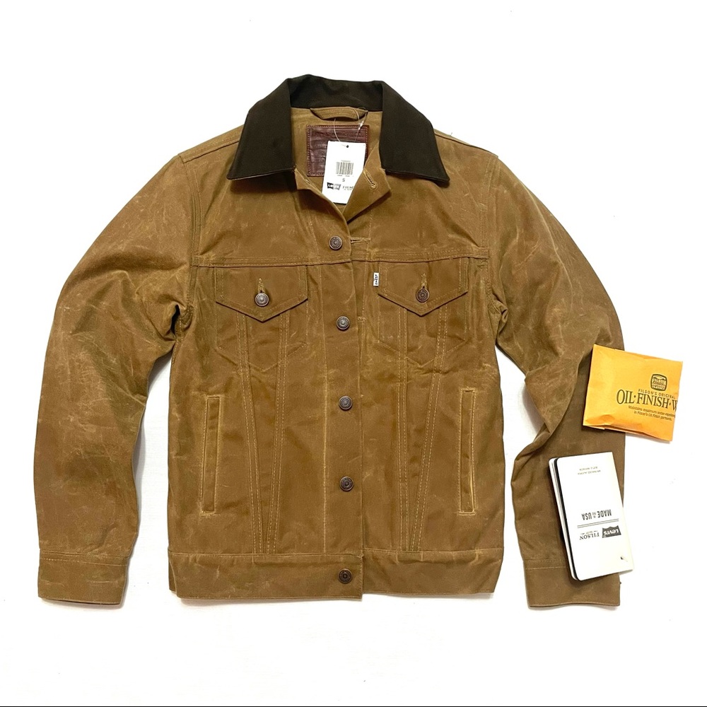 Filson x Levi's Tin Cloth Oil Trucker Jacket Sz S - Picture 3 of 15